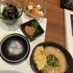 ふうぶつし - お通し/車麩・ひじき煮・明太子・キムチ