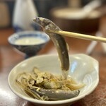 どぜう・四季料理 やぶや - かわいいどじょう君♡
      やっぱりおいしいわ〜♡(*´ω`*)
      島田の地酒と一緒につつくどじょう鍋、オツですな♪