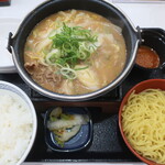 吉野家 - 料理写真:牛肉玉ラーメン鍋膳（とんこつ）