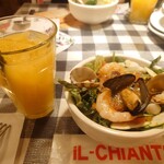 イルキャンティ・オヴェスト - ライトBセット380円(サラダ、ドリンク付きで、サラダをミニカリブサラダ変更＋380円)