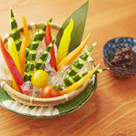 えびすや - 野菜スティック　特製鶏味噌で