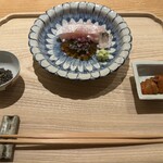 虎白 - 白甘鯛 キャビア 紹興酒漬けにしたバフンウニ