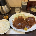 とんかつ ひろ喜 徳庵本店 - ロースとんかつ＆ハーフメンチカツ定食