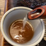 秀福 - 蕎麦湯で締めます。