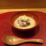 お料理 ちゃとら - もみじ鯛のハス蒸し 白味噌仕立て
