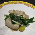 仁修樓 - スジアラ 九条ネギ 銀杏の塩炒め 柚子少々