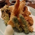 登良屋 - 天ぷら定食に＋車海老