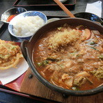 우동소바도코로 미야지 - 味噌煮込みうどんとかき揚げのセット