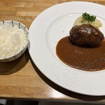 洋食 おがた - ライス　　特製ハンバーグ　デミグラスソース