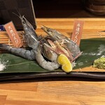 北新地ここの - 海老造り3種食べ比べ