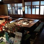 手打ちそばと朝宮茶の店 黒田園 - 囲炉裏が有ります。