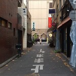 ビストロ オケイヤ - この小路のPizzeriaの奥にお店がある、正面は銀座第一ホテル