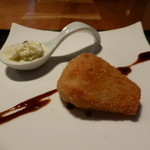 祇園 さゝ木 - 2014年11月　2度目の訪問　えびいも・バルサミコソース・奥はカリフラワーのアイス