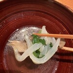やきとり 日本酒 ふくの鳥 - 白魚と青菜のお浸し！出てくるタイミング最高！