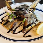 レストラン ラ・マーレ - 佐島産サワラのカマ燻製ゴルゴンゾーラバルサミコ