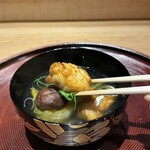 京味 もと井 - 河豚唐揚げ　オレンジ白菜　椎茸