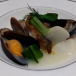 リストランテ ラ ソリア - クロムツのインパデッラ　カブとアサリのスープ（2025.11）