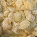 アリエッタ デル ジェラート - 薄皮のついたままのこちらをｸﾂｸﾂ煮込み、お砂糖入れて、またｸﾂｸﾂ、茹でた皮と合えて、出来上がり☆