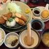 かつ波奈 - ささみかつ＆ヒレ南高梅しそはさみ揚げ定食と半熟玉子かつ