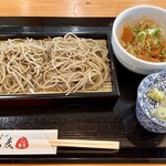 乙蕎麦 - 粗挽きせいろミニ丼（炊き込みご飯）セット