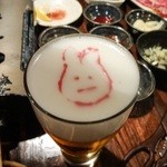 Wagyuu Yakiniku Tabehoudai Nikuyano Daidokoro - アサヒスーパードライエクストラコールド＋ビールアート