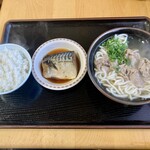 はとや食堂 - 肉うどん定食
