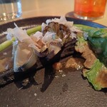 Osteria IL VIAGGIO - 旬野菜の薪焼き バーニャカウダソースとパルミジャーノレジャーノ