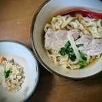 にいまそば - 食べきれないかもだから少し助けてねと……神ですか！？(/･▽･)/　ちゃんとお茶碗に取り分けて下さる優しさよ！