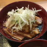 Shunsai Mitsuya - ［ランチの定食］天然ぶり叩き おろしポン酢（税込930円）
                        メインのアップ