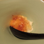 神保町 傳 - 柿とクリームチーズのゼリー和え