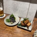 囲炉裏酒場MAGI/one.1 - 鰹のたたき、厚揚げ豆腐の仙台味噌田楽