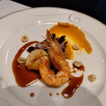 久右衛門邸 - 海老も帆立もカボチャのソースも全部美味しい