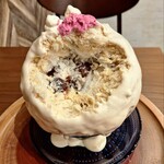 京かき氷 つみき - まわりを覆うのはゆずキャラメルマロンクリーム！中はジャスミンミルクシロップ！