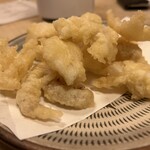 魚籠 - イカの後造りの天ぷら