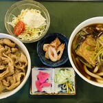 滝乃家 - 本日のランチ　焼肉丼＋きつねうどん