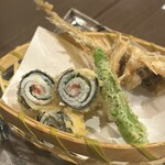 一誠 - きすの梅しそ巻き天麩羅