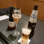 京都祇園 八坂圓堂 - ノンアルのスパークリングワインとビールで乾杯