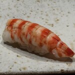 日本料理 「風花」 - 車海老。ほのかに温かく、温度でこんなに味が違うのかとびっくり。