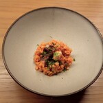 far.pitte - タコと小さいパスタ（メニューが老眼で確認できず）