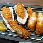 Sakura Tei Haebaru ten - 牡蠣フライと三元豚ロースかつ