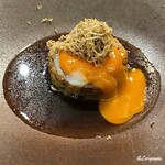 カーサ・デル・チーボ - 天然茸の焼リゾットと卵黄とたっぷり削られれたトリュフ