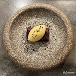 カーサ・デル・チーボ - 紫芋のジェラティーナとフォアグラのムース