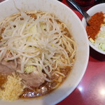 ラーメン二郎 - ラーメンミニ＋ニンニク少し＋白ネギ炙