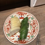 鳥茂 - 大根ときゅうりのおしんこ