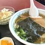 天竺 - ソンミュウ丼、ハーフラーメンセットのラーメン。これだけでも、食べに来たい。