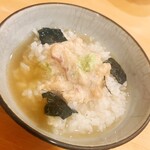 貴山 - 三膳目は真鯛の胡麻和えを出汁茶漬けにしちゃいました