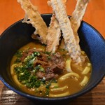 博多うどん酒場 官兵衛 - カレーうどん+ごぼう天