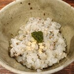 薪鳥新神戸 - そぼろご飯（カンズリ葱と新生姜）