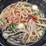 今庄そば - 梅昆布そば（食べかけで失礼します）