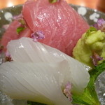 おく村 - 刺身　烏賊と鮪